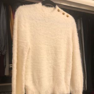 Banana Republic Ivory Sweater w/Gold Button Detail